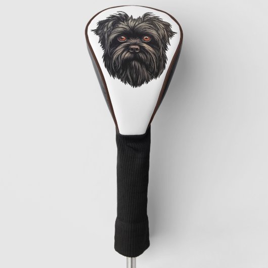 Affenpinscher Black Dog Golf Headcover (Vorderseite)