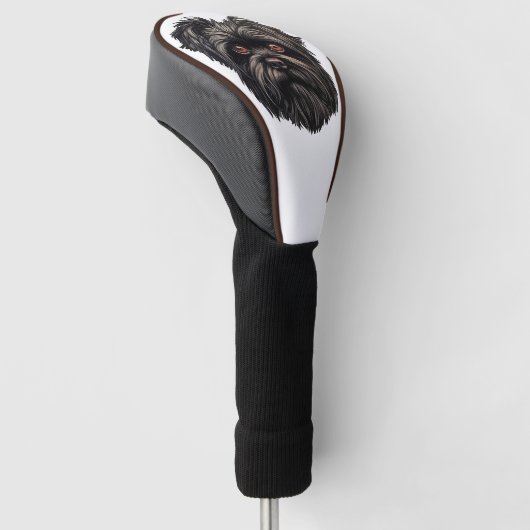 Affenpinscher Black Dog Golf Headcover (angewinkelt)