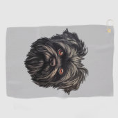 Affenpinscher Black Dog Golfhandtuch (Horizontal)