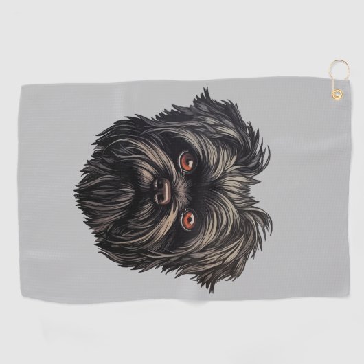 Affenpinscher Black Dog Golfhandtuch (Horizontal)