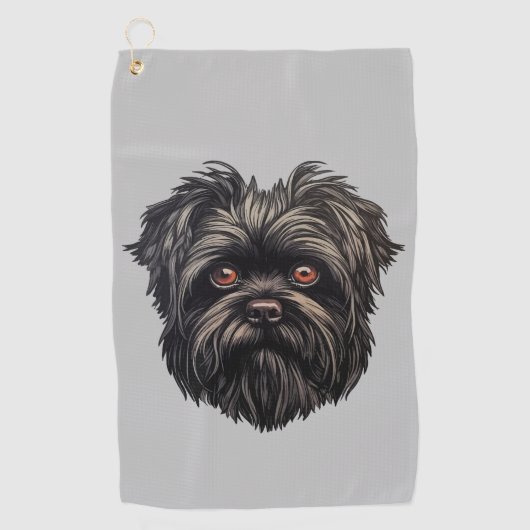 Affenpinscher Black Dog Golfhandtuch (Vorderseite)