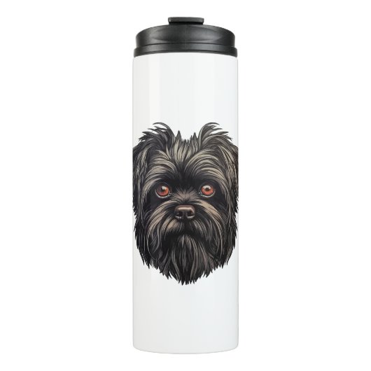 Affenpinscher Black Dog Thermosbecher (Vorderseite)