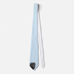 Affenpinscher-Blau mit weißen Diamanten Krawatte