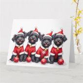 Affenpinscher Christmas Dress Santa Hat Karte (Gelbe Blume)