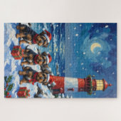Affenpinscher Christmas Lighthouse Holiday Puzzle (Horizontal)