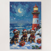 Affenpinscher Christmas Lighthouse Holiday Puzzle (Vertikal)