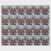 Affenpinscher Christmas Red Truck Holiday Geschenkpapier (Flach)