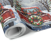 Affenpinscher Christmas Red Truck Holiday Geschenkpapier (Rolleneckpunkt)