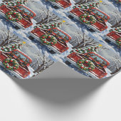 Affenpinscher Christmas Red Truck Holiday Geschenkpapier (Ecke)