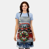 Affenpinscher Christmas Red Truck Holiday Schürze (Getragen)