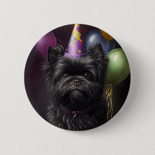 Affenpinscher Dog Birthday Balloons Button