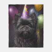 Affenpinscher Dog Birthday Balloons Fleecedecke (Vorderseite)