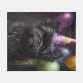 Affenpinscher Dog Birthday Balloons Fleecedecke (Vorderseite (Horizontal))
