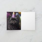 Affenpinscher Dog Birthday Balloons Karte (Innenseite)