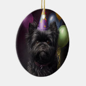 Affenpinscher Dog Birthday Balloons Keramik Ornament (Rechts)