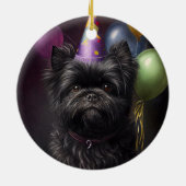 Affenpinscher Dog Birthday Balloons Keramik Ornament (Hinten)