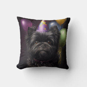 Affenpinscher Dog Birthday Balloons Kissen