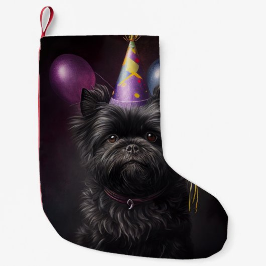 Affenpinscher Dog Birthday Balloons Kleiner Weihnachtsstrumpf (Vorderseite)