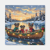 Affenpinscher Dog Christmas Boat Holiday Magnet (Vorne)