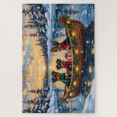 Affenpinscher Dog Christmas Boat Holiday Puzzle (Vertikal)