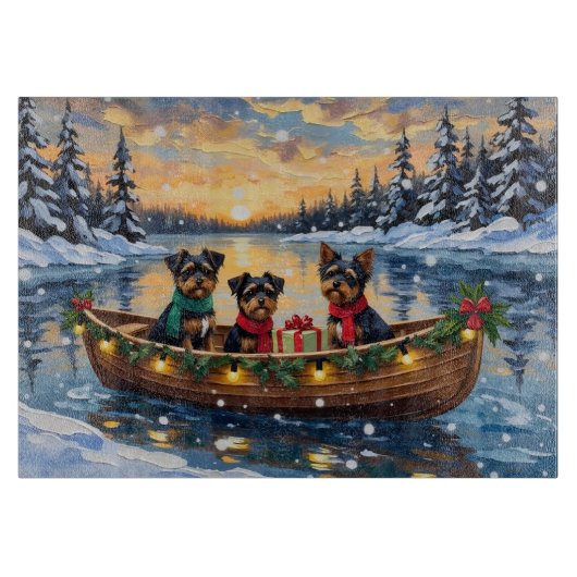 Affenpinscher Dog Christmas Boat Holiday Schneidebrett (Vorderseite)