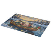 Affenpinscher Dog Christmas Boat Holiday Schneidebrett (Ecke)
