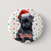 Affenpinscher Dog Christmas Button (Vorderseite)