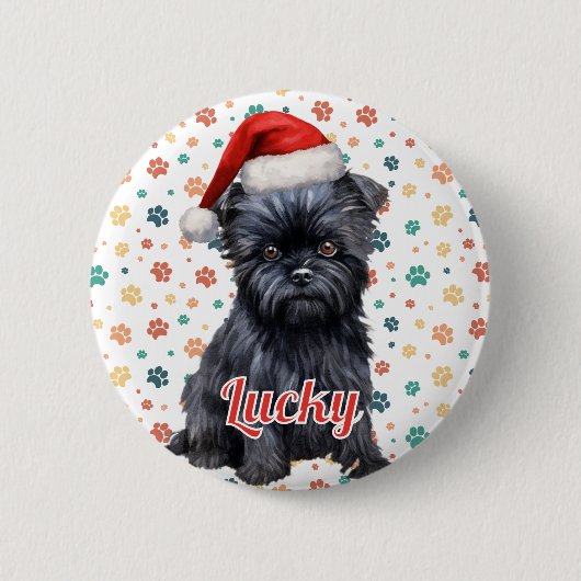 Affenpinscher Dog Christmas Button (Vorderseite)