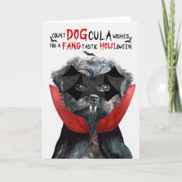 Affenpinscher Dog Funny Count DOGcula Halloween Feiertagskarte