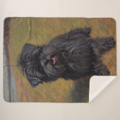 Affenpinscher Dog Ölgemälde Sherpadecke (Vorderseite (Horizontal))