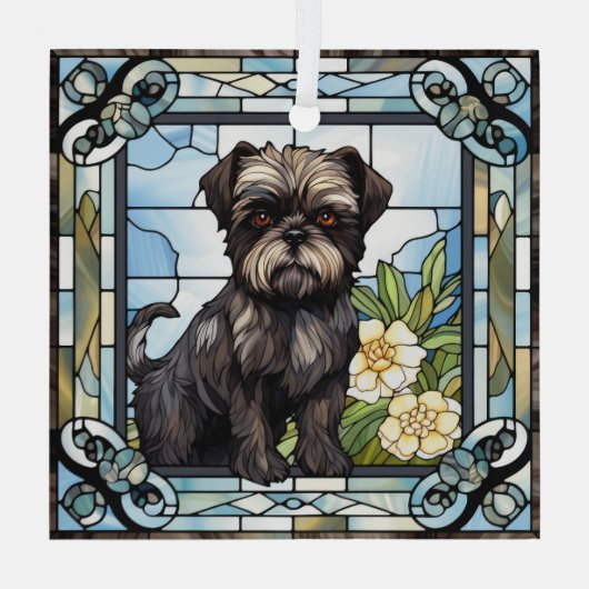 Affenpinscher Dog Ornament Aus Glas (Rückseite)