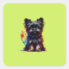 Affenpinscher Dog Quadratischer Aufkleber