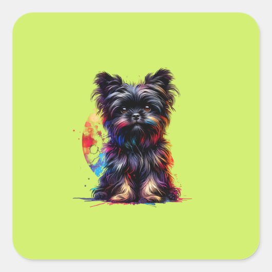 Affenpinscher Dog Quadratischer Aufkleber (Vorderseite)
