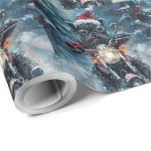 Affenpinscher Dog Riding Motorrad Weihnachten Geschenkpapier (Rolleneckpunkt)