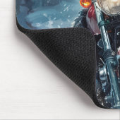 Affenpinscher Dog Riding Motorrad Weihnachten Mousepad (Ecke)