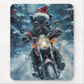 Affenpinscher Dog Riding Motorrad Weihnachten Mousepad (Vorne)