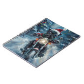 Affenpinscher Dog Riding Motorrad Weihnachten Notizblock (Linke Seite)