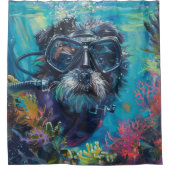 Affenpinscher Dog Scuba Diving Underwater Duschvorhang (Vorderseite)