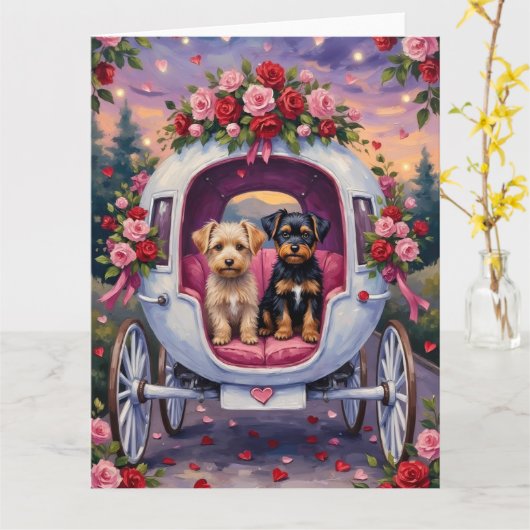 Affenpinscher Dog Valentine's Day Karte (Gelbe Blume)