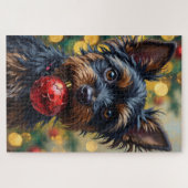 Affenpinscher Dog with Christmas Ornament Puzzle (Horizontal)