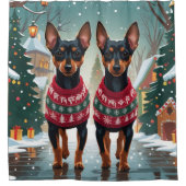 Affenpinscher Dogs Christmas Snow Holiday Duschvorhang (Vorderseite)