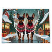 Affenpinscher Dogs Christmas Snow Holiday Große Geschenktüte (Vorderseite)