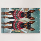 Affenpinscher Dogs Christmas Snow Holiday Puzzle (Horizontal)