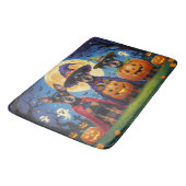Affenpinscher Dogs Pumpkin Halloween Funny Badematte (Schrägansicht)