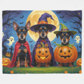 Affenpinscher Dogs Pumpkin Halloween Funny Fleecedecke (Vorderseite (Horizontal))