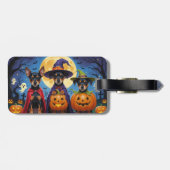 Affenpinscher Dogs Pumpkin Halloween Funny Gepäckanhänger (Rückseite horizontal)