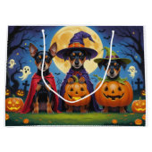 Affenpinscher Dogs Pumpkin Halloween Funny Große Geschenktüte (Vorderseite)