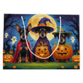 Affenpinscher Dogs Pumpkin Halloween Funny Große Geschenktüte (Rückseite)