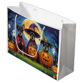 Affenpinscher Dogs Pumpkin Halloween Funny Große Geschenktüte (Vorderseite Schrägansicht)
