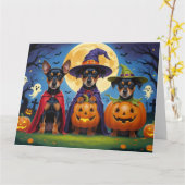 Affenpinscher Dogs Pumpkin Halloween Funny Karte (Gelbe Blume)